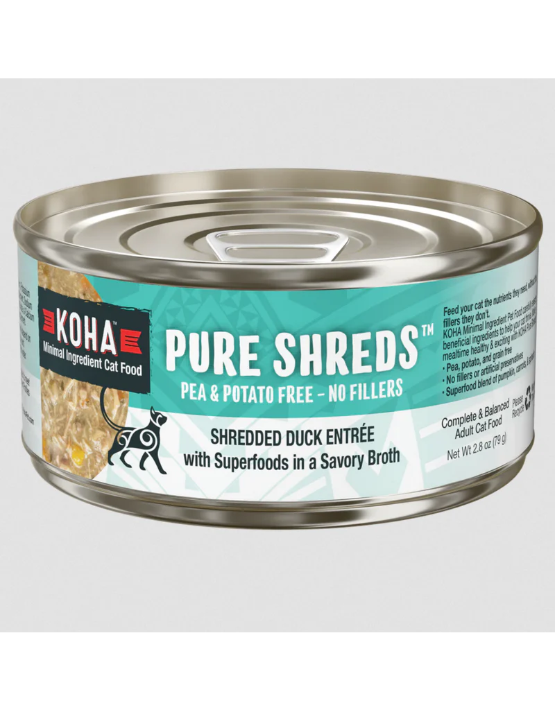 Koha Pure Shreds Cat Food Duck Entree 2.8 oz single - Image 1