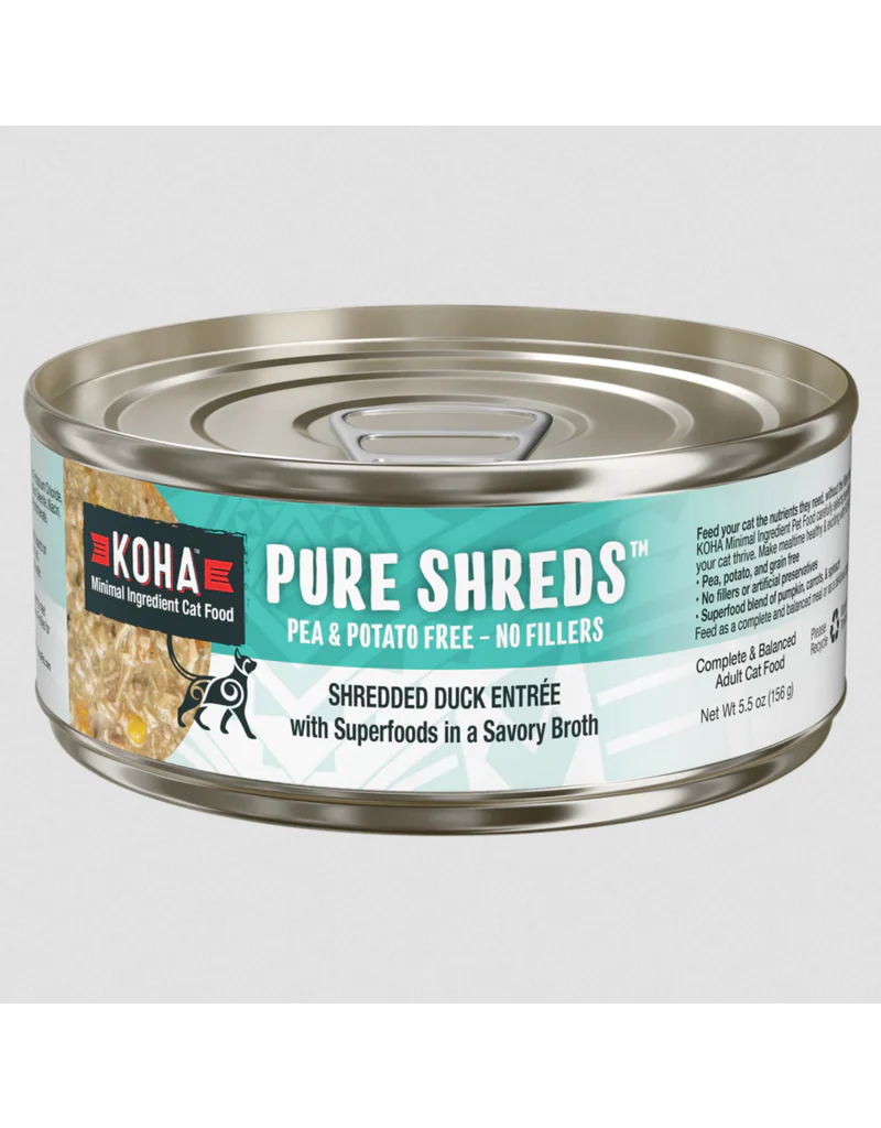Koha Pure Shreds Cat Food Duck Entree 5.5 oz single - Image 1