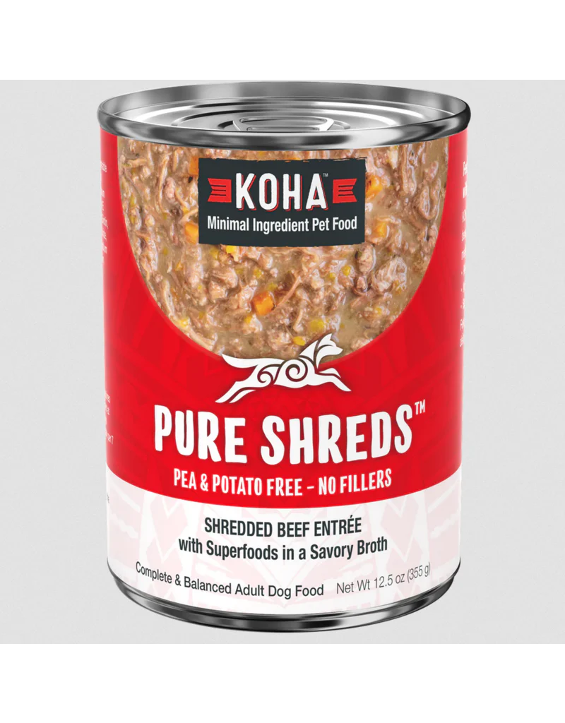 Koha Pure Shreds Dog Food Beef Entree 12.5 oz single - Image 1
