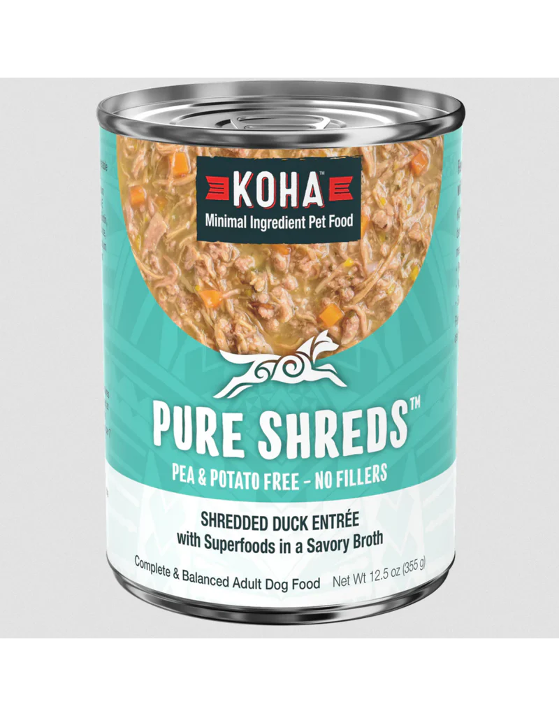 Koha Pure Shreds Dog Food Duck Entree 12.5 oz single - Image 1