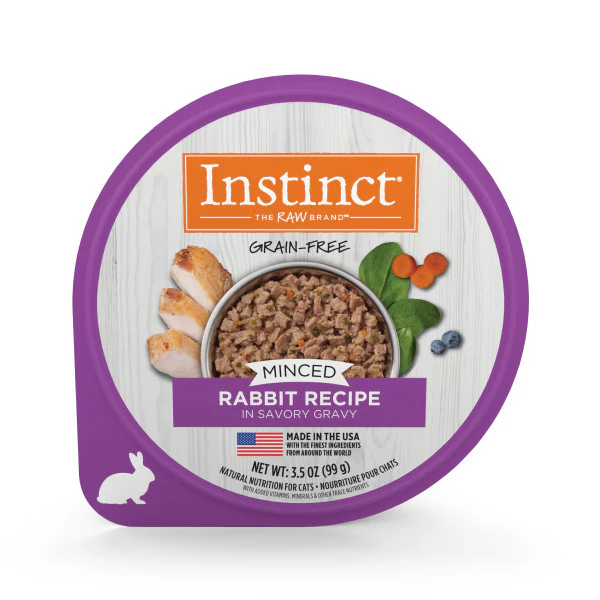Instinct Grain-Free Minced Recipe with Real Rabbit Wet Cat Food Cups 3.5oz Cup - Image 1