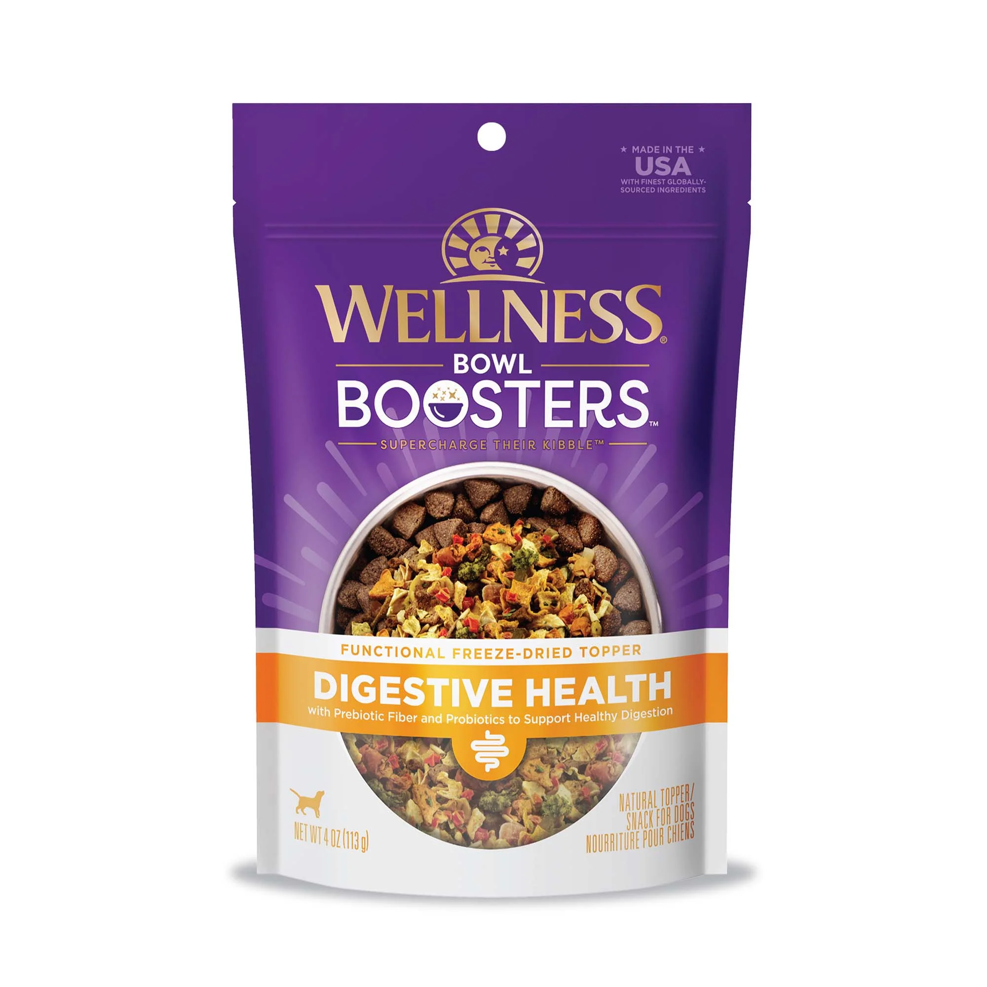 Wellness Bowl Boosters Functional Freeze-Dried Dog Food Topper Digestive Health 4oz Bag - Image 1