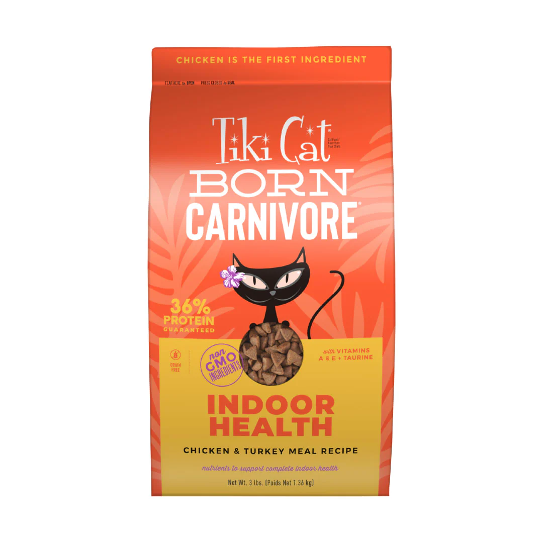 Tiki Cat Born Carnivore Indoor Health NON-GMO Chicken and Turkey Meal Recipe 3lb - Image 1