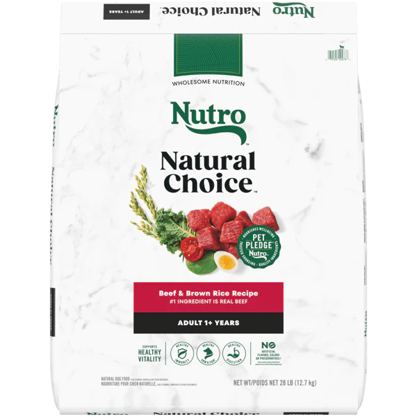 Nutro Natural Choice Dry Dog Food Adult Beef & Brown Rice Recipe 28lb bag - Image 1
