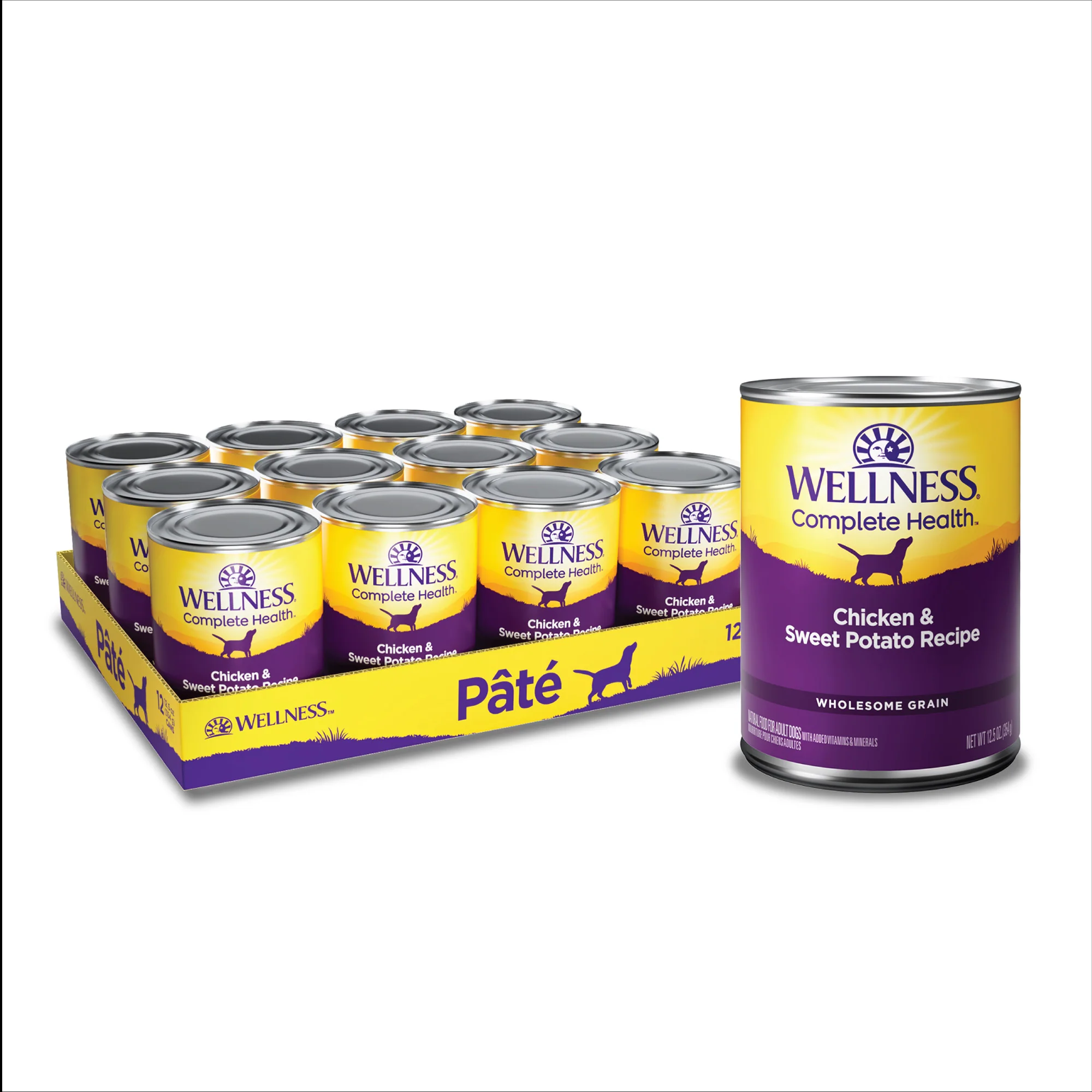 Wellness Complete Health Natural Wet Canned Dog Food Chicken & Sweet Potato 12.5oz Can - Image 1