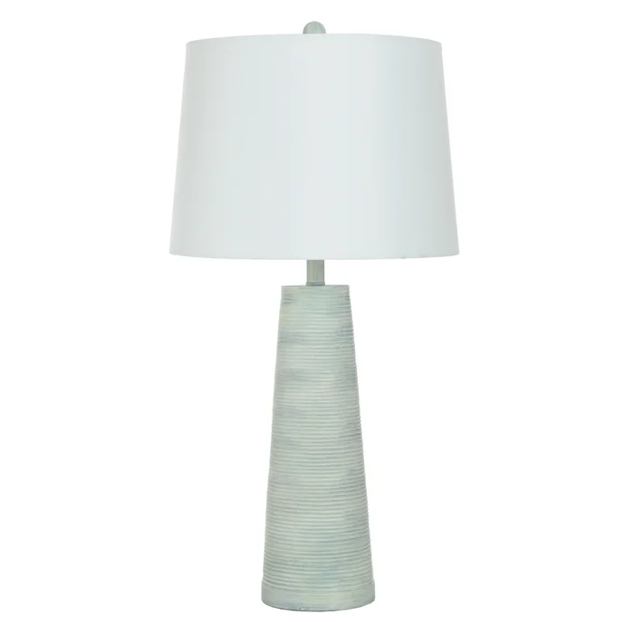 L333328 StyleCraft Home Collection Sky Blue Washed Cone Ribbed Table Lamp Base - Image 2