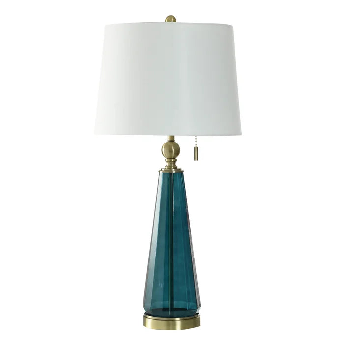 L333787 StyleCraft Home Collection Oasis Blue Glass Table Lamp - Image 1