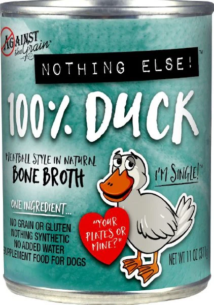 Against The Grain Nothing Else Grain Free One Ingredient 100% Duck Canned Dog Food 11oz - Image 1