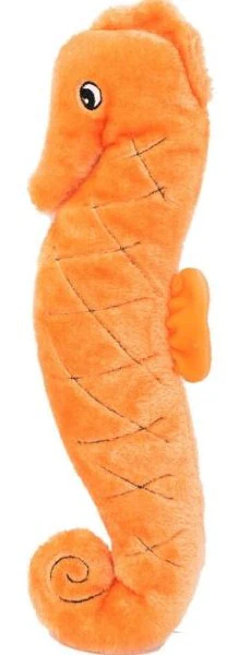 Zippy Paws Jigglerz Seahorse, Orange, Dog Toys - Image 1