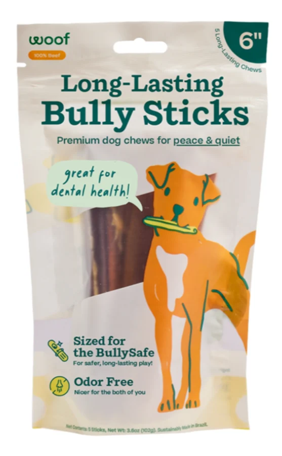 Woof Dog Bullysafe Bully Stick Chews 6in 5pk - Image 1