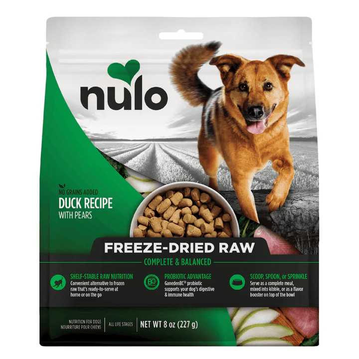 Nulo Freestyle Grain Free Duck Recipe with Pears Freeze-Dried Raw Dog Food 8oz - Image 1
