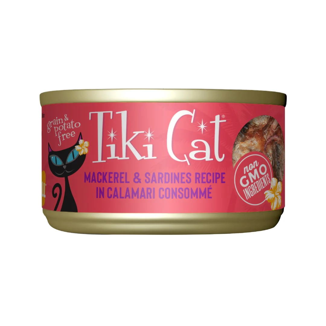 Tiki Cat Grill Wet Cat Food Mackerel & Sardines 2.8oz Can - Image 1