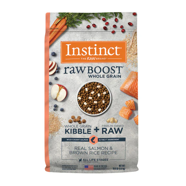 Instinct Raw Boost Whole Grain Real Salmon & Brown Rice Recipe Dry Dog Food 19lb Bag - Image 1