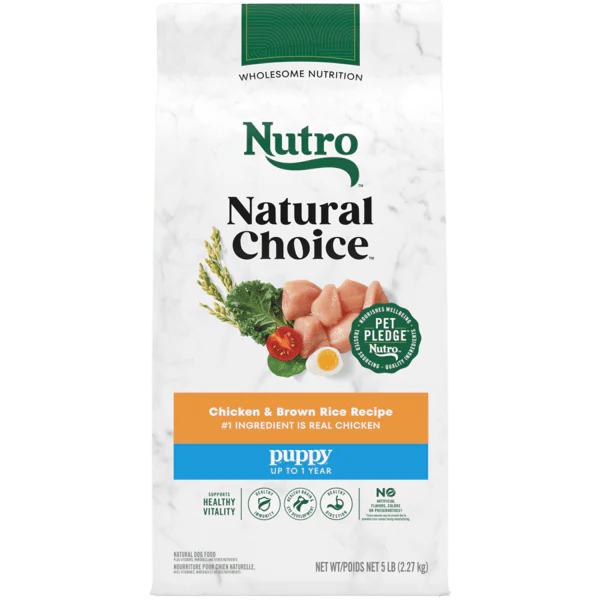 Nutro Natural Choice Dry Dog Food Puppy Chicken & Brown Rice Recipe 5lb bag - Image 1
