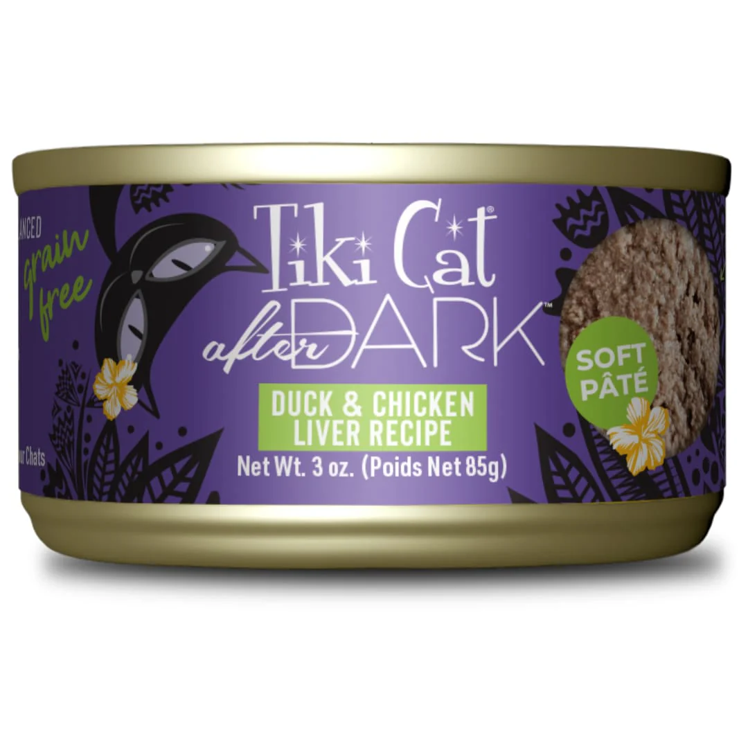Tiki Cat After Dark Pate Wet Cat Food Duck & Chicken Liver 3oz Can - Image 1
