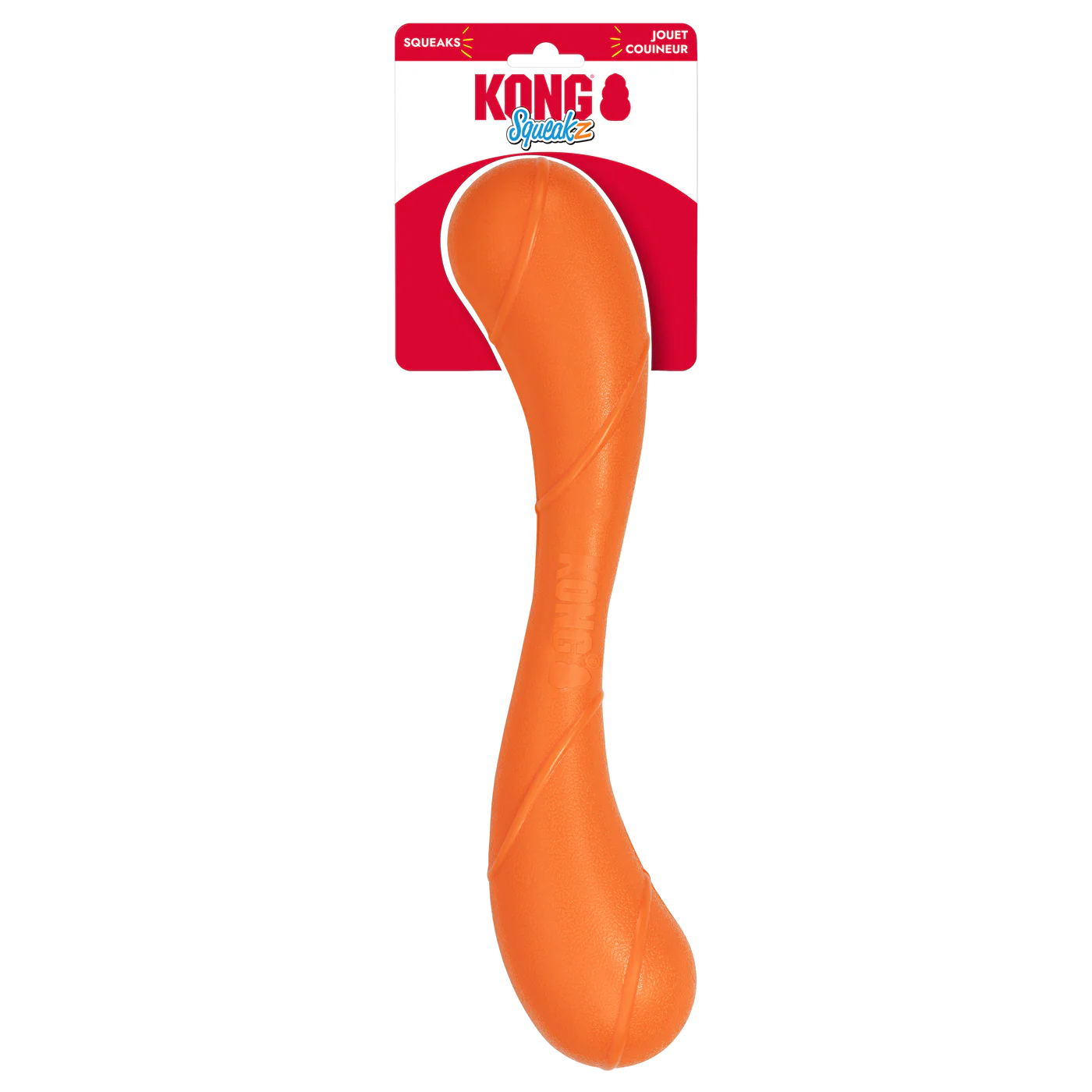 Kong Squeakz Stick Dog Toy Orange Large