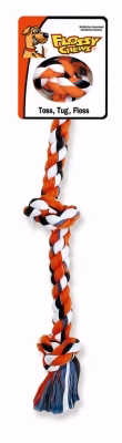 Mammoth Flossy Chews Cottonblend Color 3-Knot Rope Tug Multi-Colored - Image 1