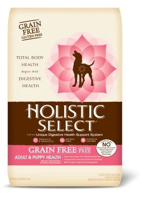 Holistic Select Natural Grain Free Dry Dog Food Adult & Puppy Salmon Anchovy & Sardine  24lb - Image 1