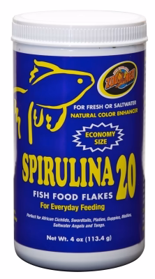 Zoo Med Spirulina 20 Flake Fish Food 4 oz - Image 1