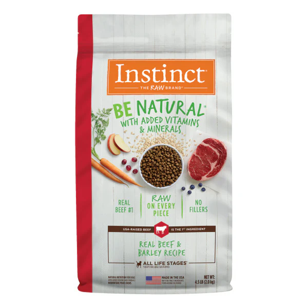 Instinct Be Natural Real Beef & Barley Recipe Dry Dog Food 4.5lb Bag - Image 1