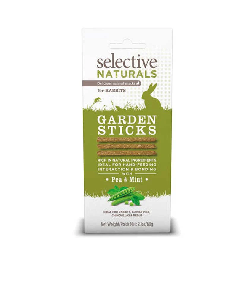 Science Selective Garden Sticks with Pea & Mint for Rabbits 4ea 2.1 oz - Image 1