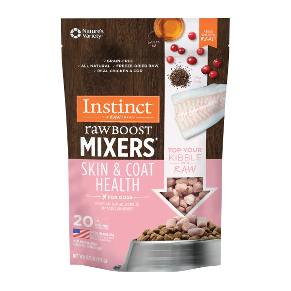 Instinct Freeze-Dried Raw Boost Mixers Grain-Free Skin & Coat Health Recipe Dog Food Topper 5.5oz Bag - Image 1