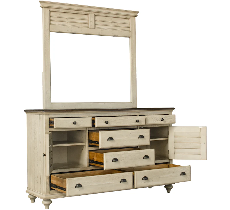 2330-0490-L/2334-0489-L COTTAGE CREEK BROCKTON DRESSER & SHUTTER MIRROR - Image 2