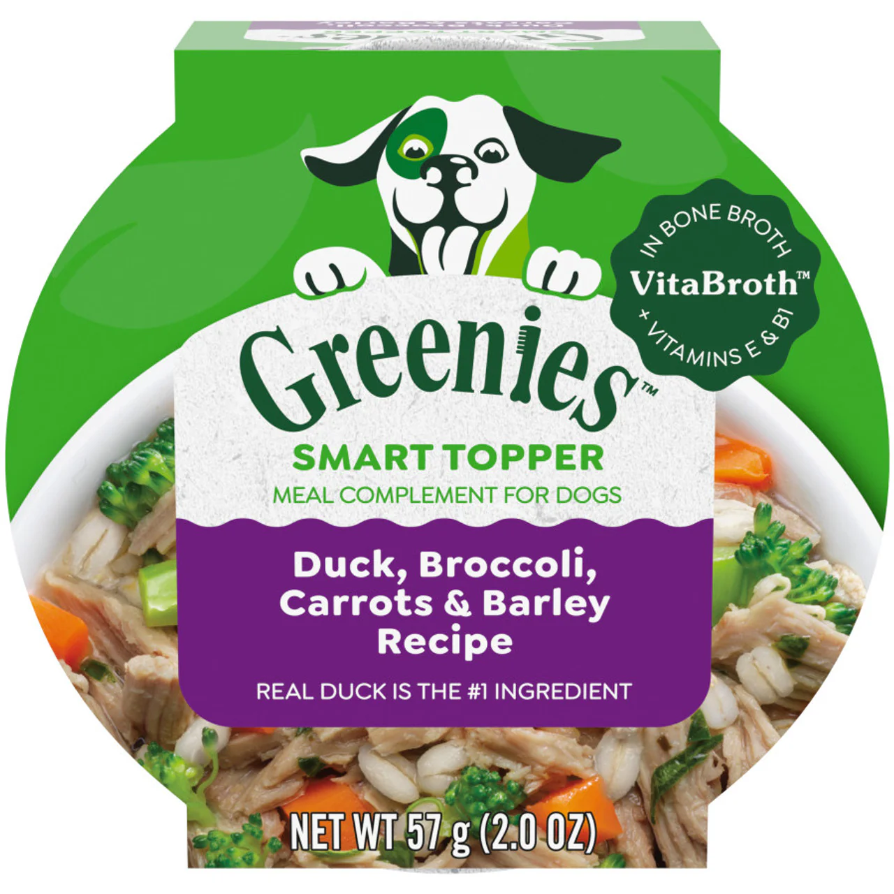 Greenies Smart Topper Meal Topper for Dogs Duck, Broccoli, Carrots & Barley 2oz - Image 1