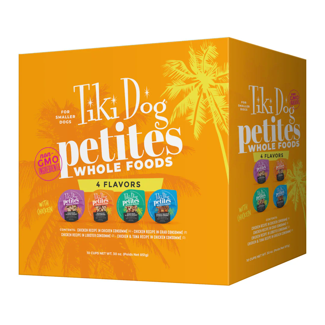 Tiki Dog Petites Whole Foods Wet Dog Food, Variety Pack, 3oz Cups 10pk - Image 1