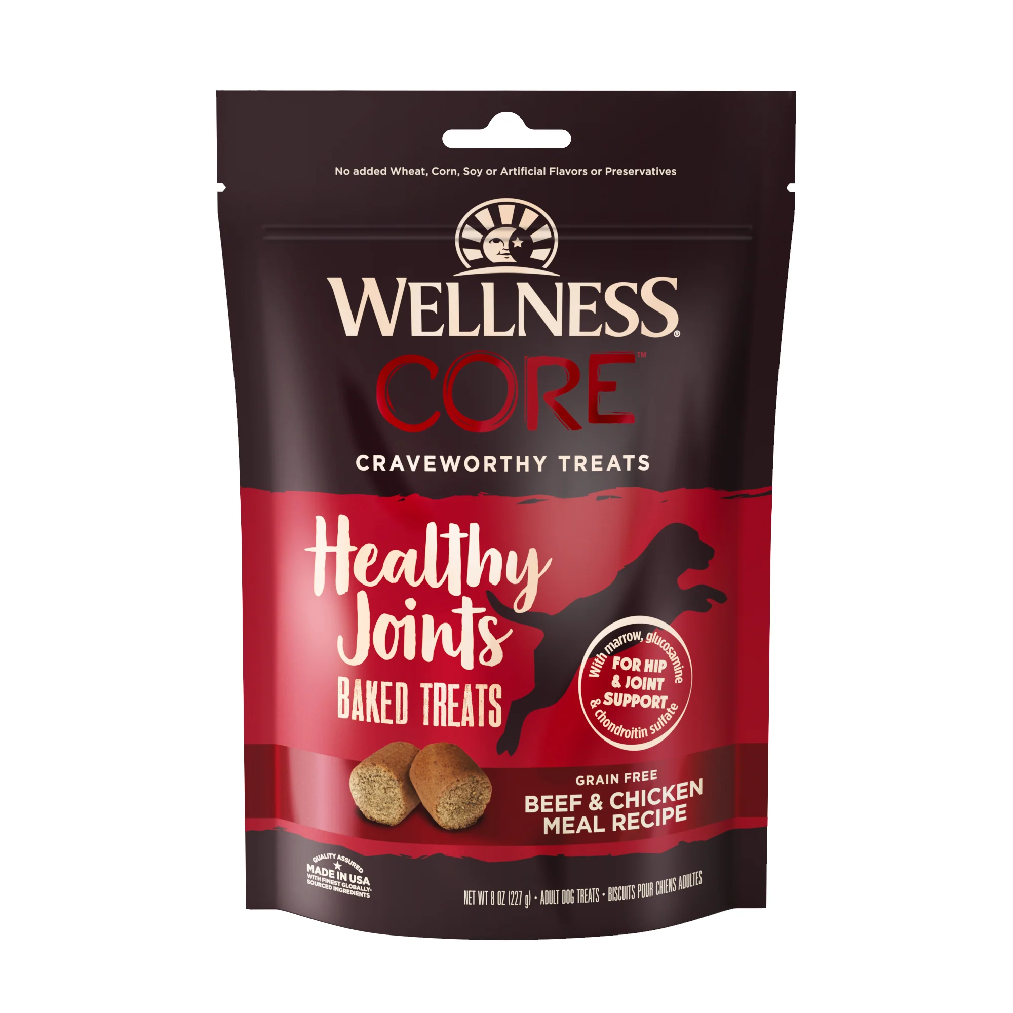Wellness CORE Healthy Joints Crunchy Dog Treats Grain Free 8oz Bag - Image 1