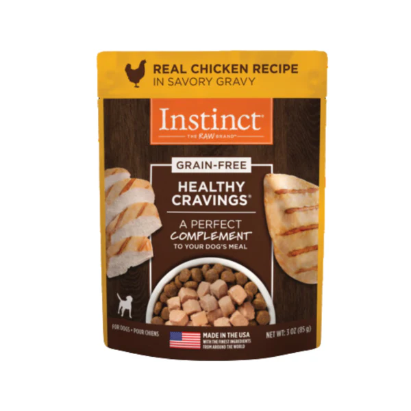 Instinct Healthy Cravings Grain-Free Real Chicken Recipe Wet Dog Food Topper 3oz Pouch - Image 1