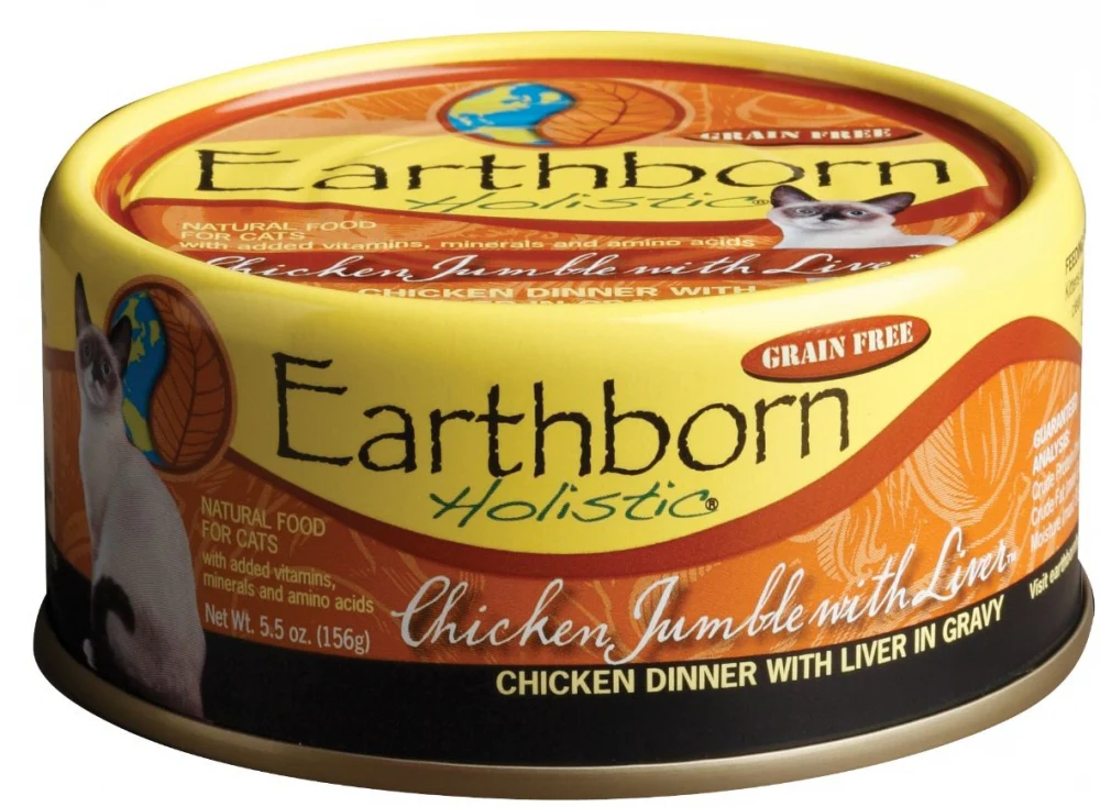 Earthborn Holistic Grain Free Chicken Jumble With Liver Canned Cat Food, 5.5 oz - Image 1