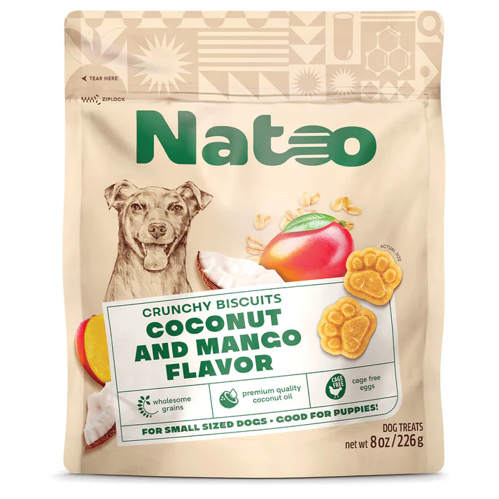 Natoo Crunchy Biscuits Coconut And Mango Flavor 8oz Small - Image 1