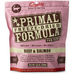 Primal Pet Foods Grain-Free Beef & Salmon Formula Freeze Dried Cat Food, 5.5 oz - Image 1