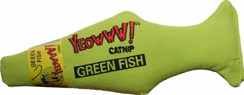 Yeowww! Green Fish Catnip Toy - Image 1