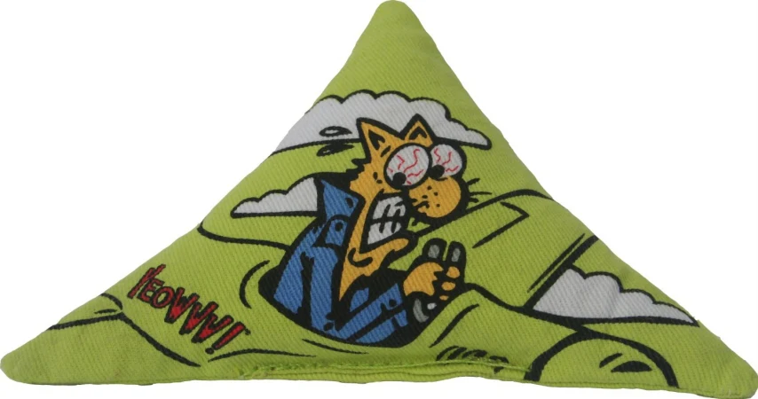 Yeowww! Purr-Muda Triangle Green Catnip Cat Toy - Image 1