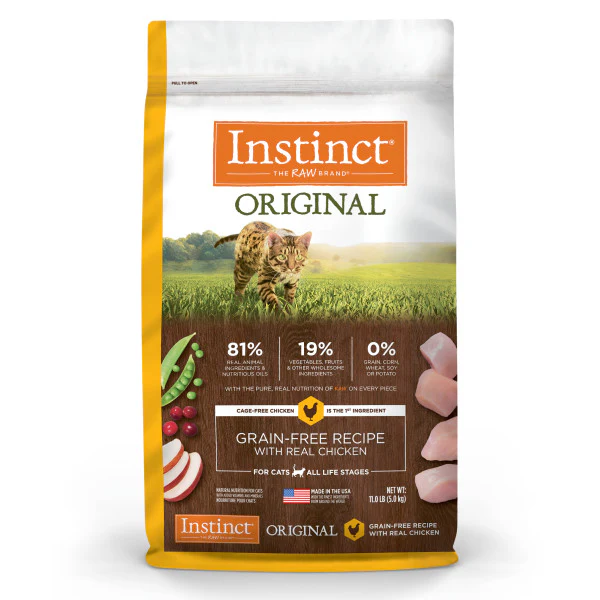 Instinct Original Grain-Free Recipe with Real Chicken Dry Cat Food 11lb Bag - Image 1