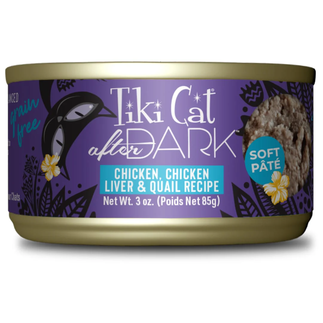 Tiki Cat After Dark Pate Wet Cat Food Chicken & Quail 3oz Can - Image 1