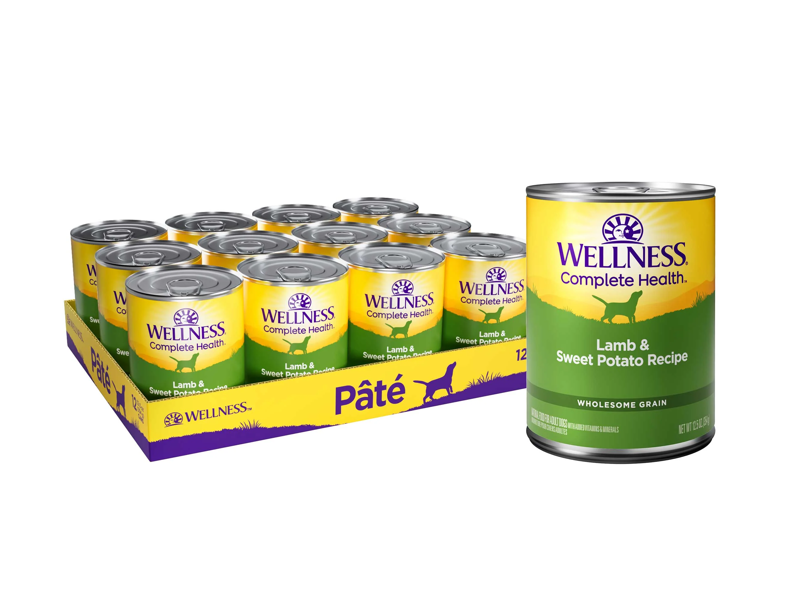 Wellness Complete Health Natural Wet Canned Dog Food Lamb & Sweet Potato 12.5oz Can - Image 1