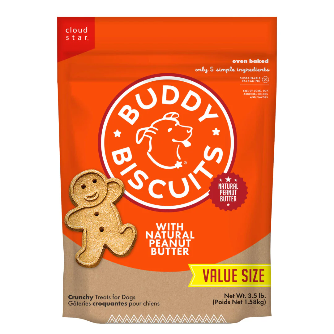 Cloud Star Buddy Biscuits Crunchy Dog Treats, Peanut Butter, 3.5 lbs. Bag - Image 1