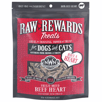 Northwest Naturals Raw Rewards Freeze Dried Beef Heart Dog & Cat Treats 10oz - Image 1