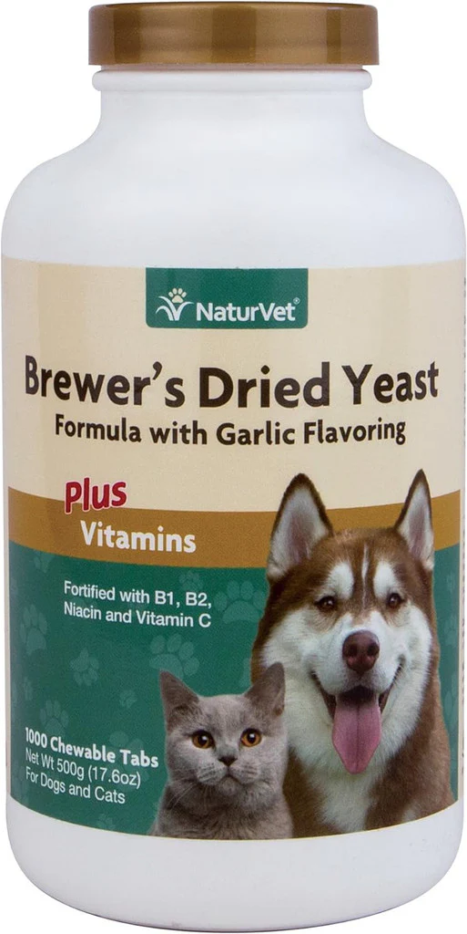 NaturVet Brewers Dried Yeast formula Plus Vitamins 1,000 Chewable Tablets - Image 1