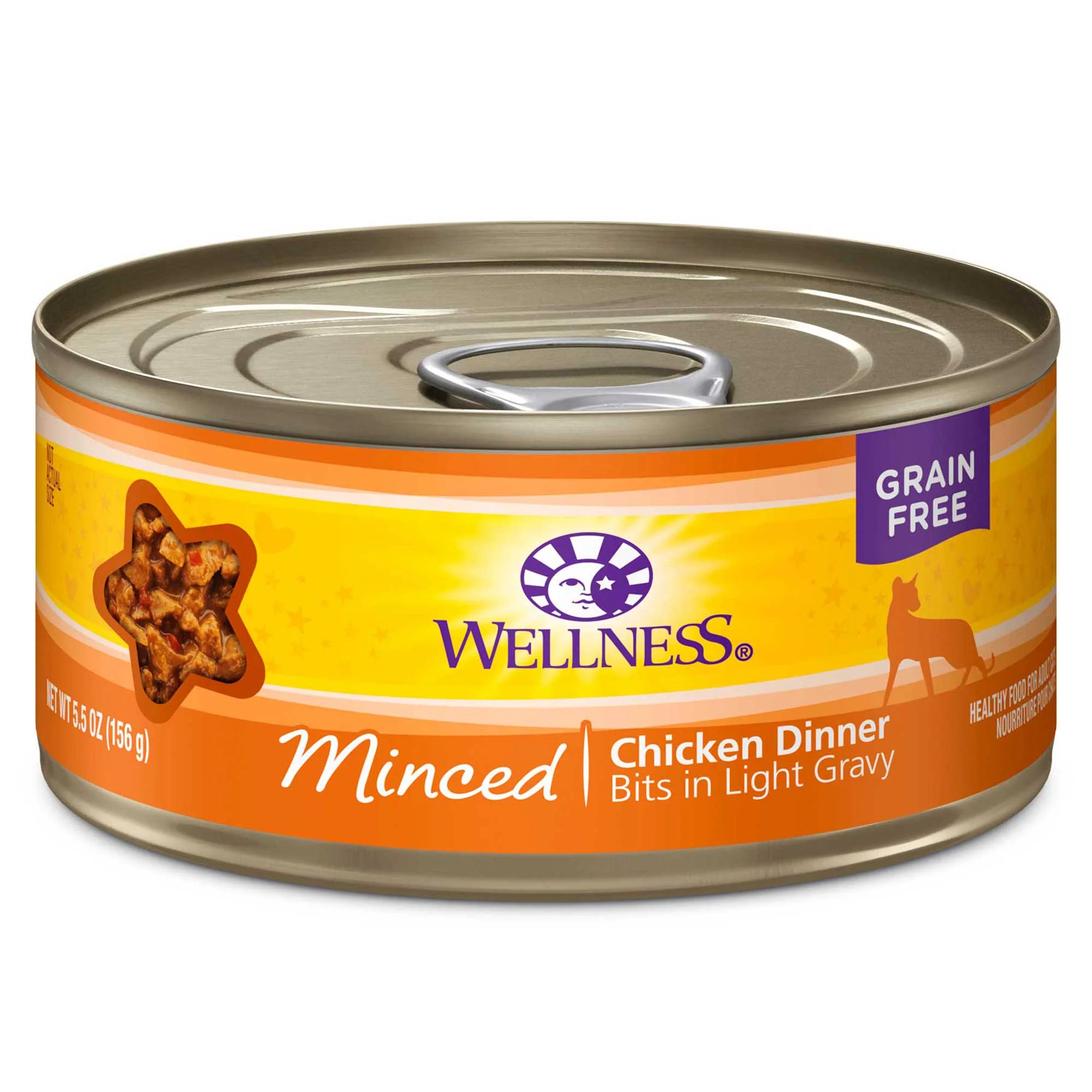 Wellness Complete Health Natural Grain Free Wet Canned Cat Food Minced Chicken Entree 5.5oz Can - Image 1