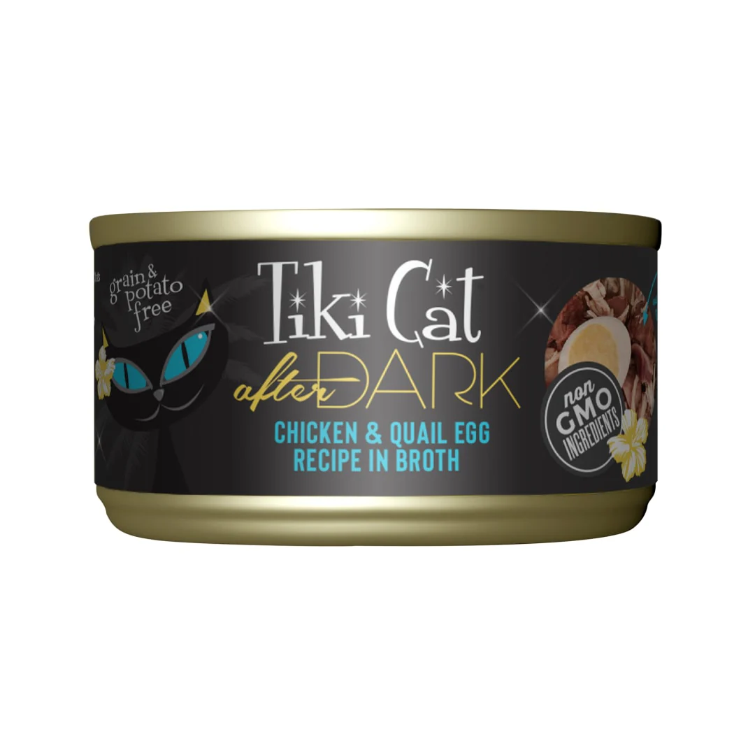 Tiki Cat After Dark Wet Cat Food Chicken & Quail Egg 2.8oz Can - Image 1