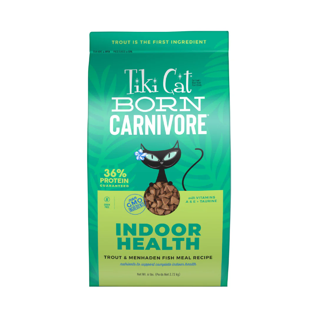 Tiki Cat Born Carnivore Indoor Health Dry Cat Food Trout & Menhaden Fish Meal 6lb - Image 1