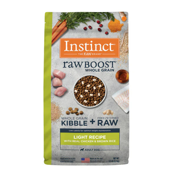 Instinct Raw Boost Whole Grain Light Recipe with Real Chicken & Brown Rice Dry Dog Food 3.5lb Bag - Image 1