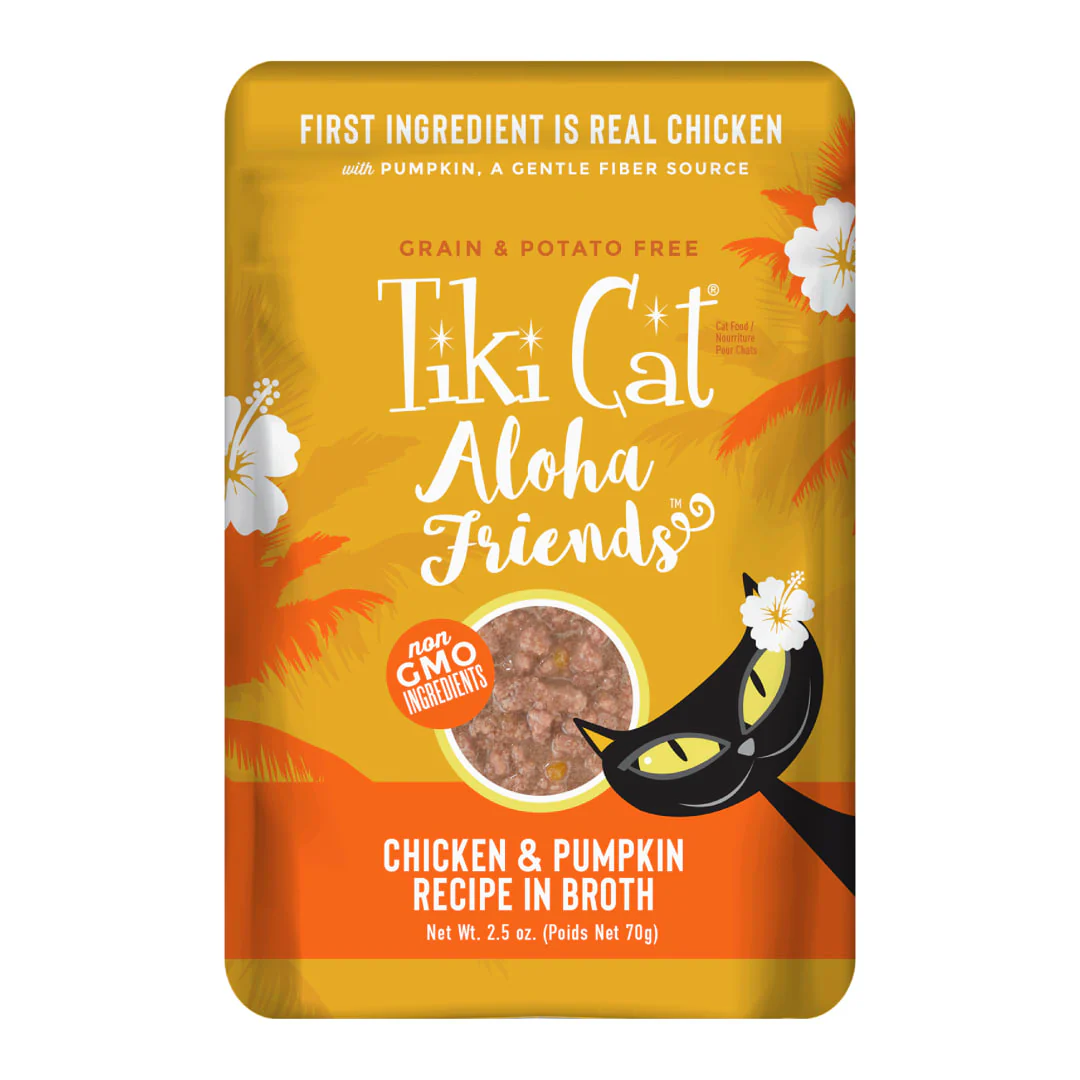 Tiki Cat Aloha Friends Wet Cat Food Chicken & Pumpkin 2.5oz Pouch - Image 1