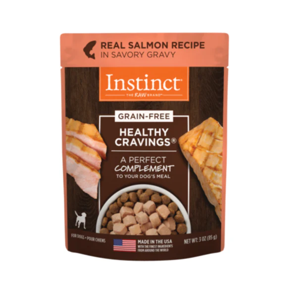 Instinct Healthy Cravings Grain-Free Real Salmon Recipe Wet Dog Food Topper 3oz Pouch - Image 1