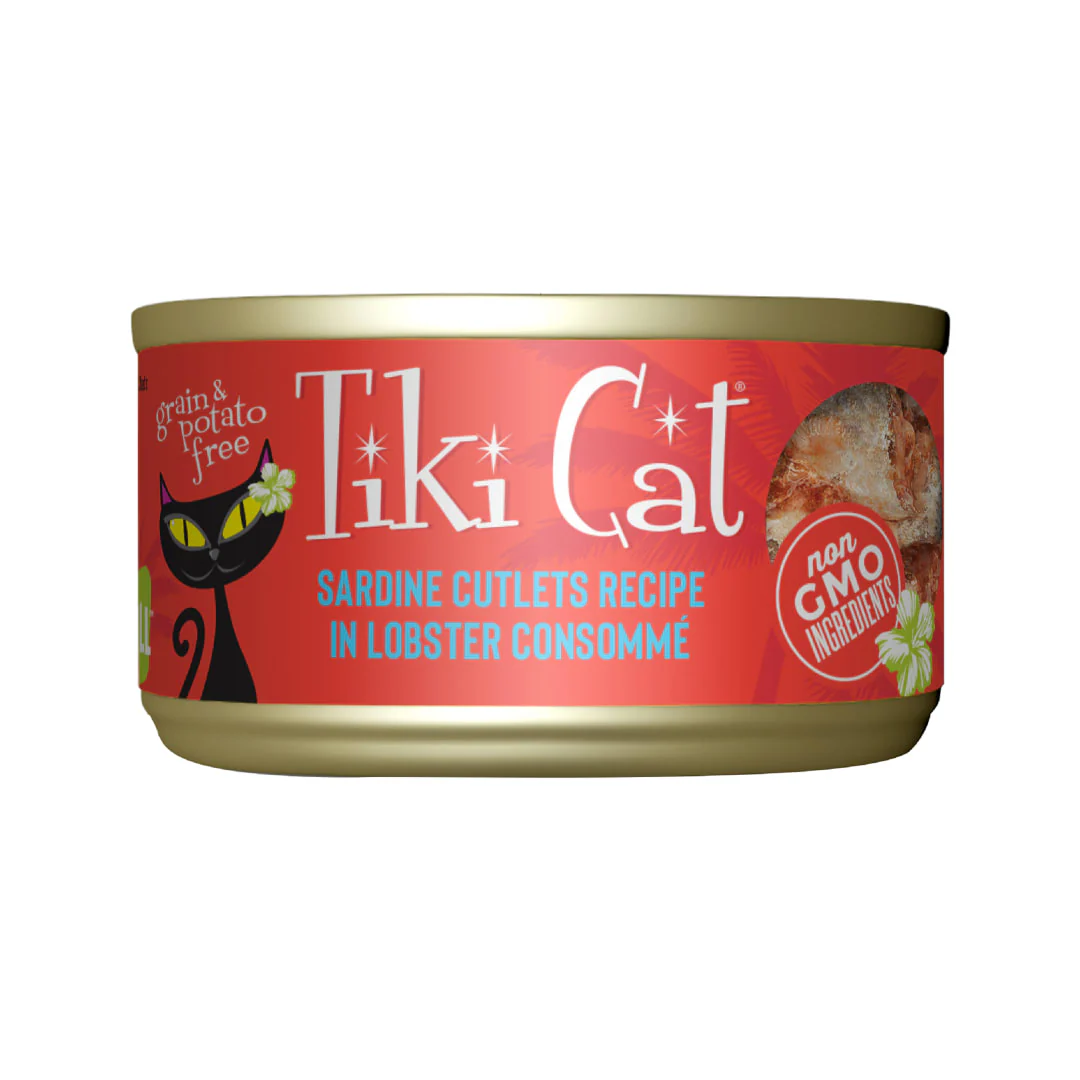 Tiki Cat Grill Wet Cat Food Sardine Cutlets in Lobster Consommé 2.8oz Can - Image 1