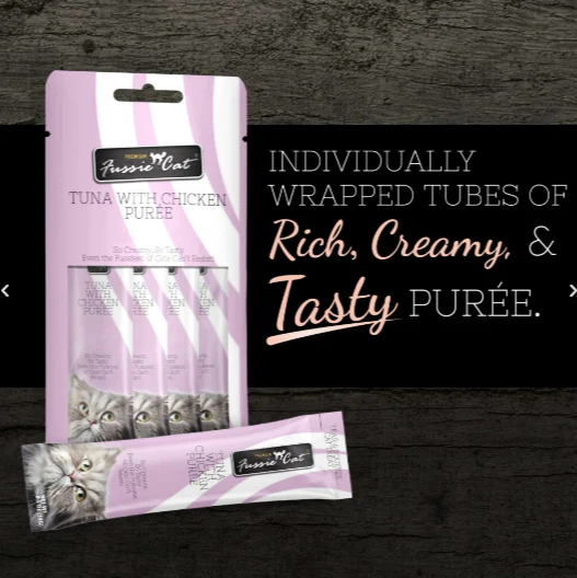 Fussie Cat Tuna Puree Treat .5oz 4 pk - Image 1